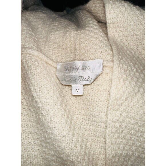 FB3 MaxMara Cream Textured Sweater Short Sleeve Layer Italy Medium - Picture 6 of 6